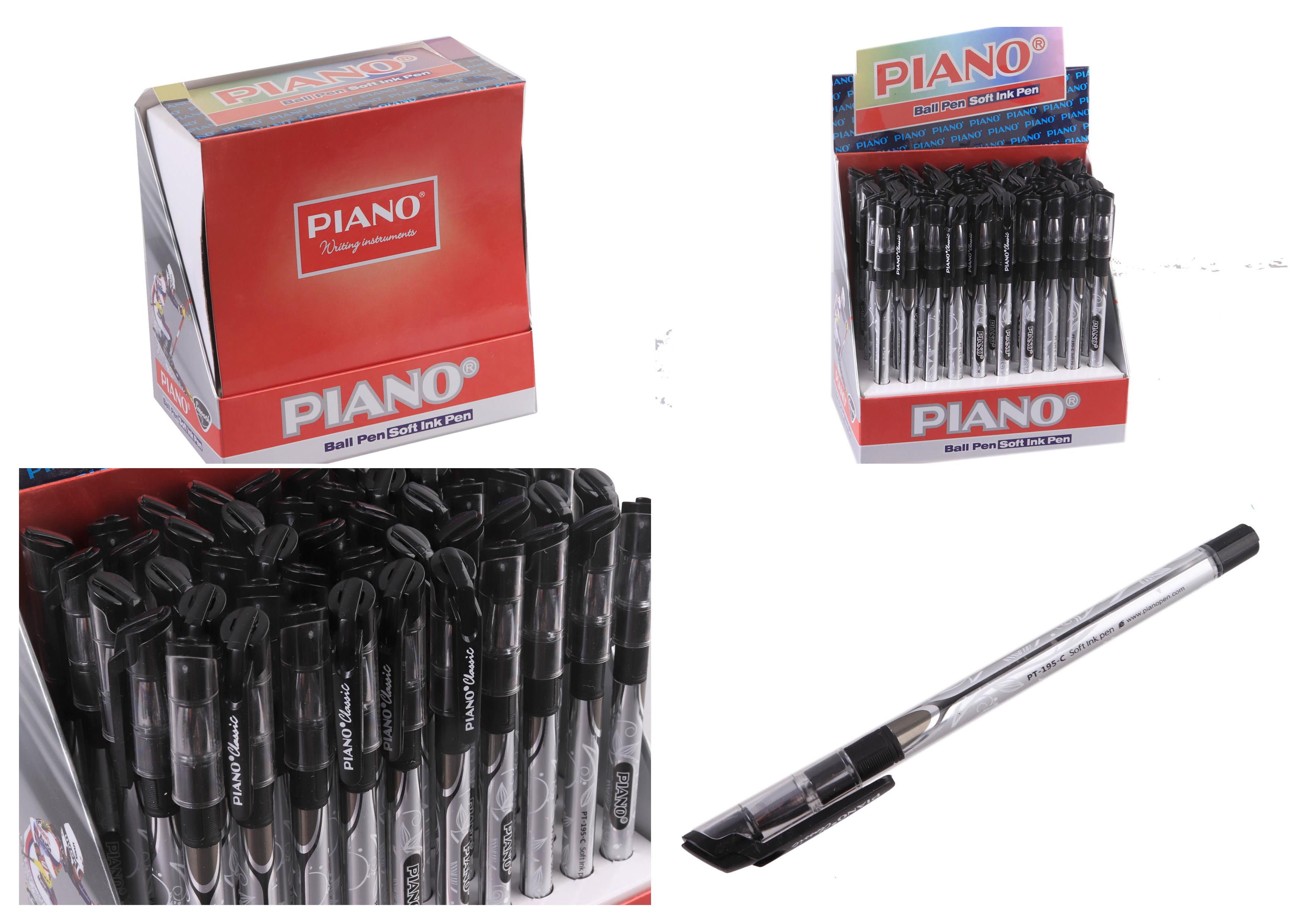 Ручка масляна piano classic 195_50_bl 50 шт. в уп. Чорний (MTT-126082) - фото 2 Ручка масляна piano classic 195_50_bl 50 шт. в уп. Чорний (MTT-126082) - фото 2