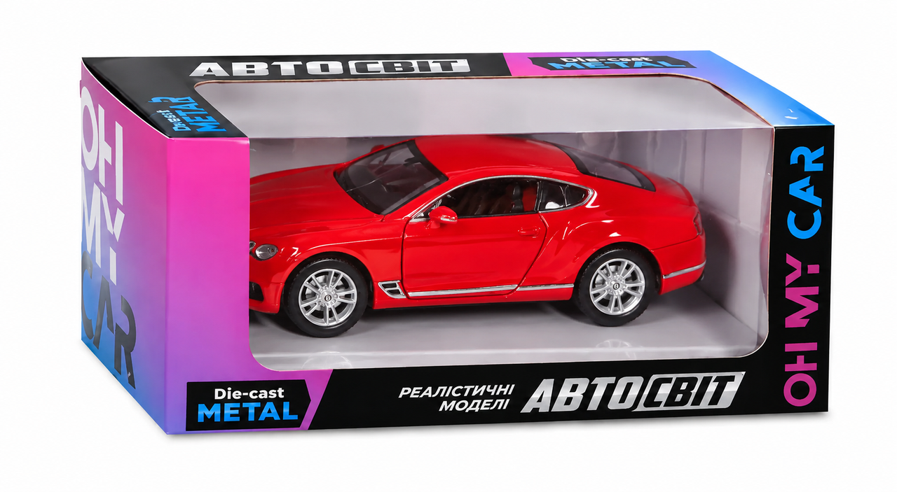 Машинка Автомир AS-3145 Bentley Continental GT 1:36 металлическая инерционная (35970962)
