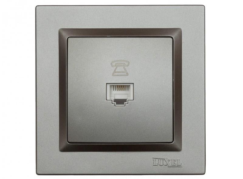 Розетка Luxel JAZZ TF одинарный механизм 9710 + 9310 Графит/Кремовый (00000038478)