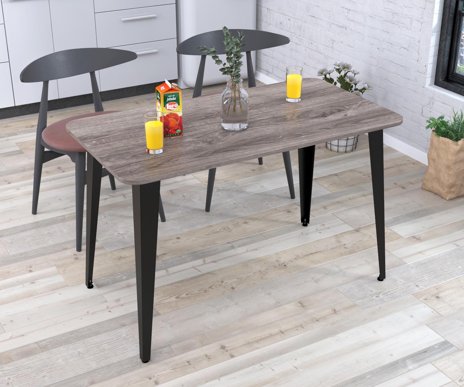 Обеденный стол Loft Design Линда 120x65 см с закругленными углами Дуб Палена (12517689)