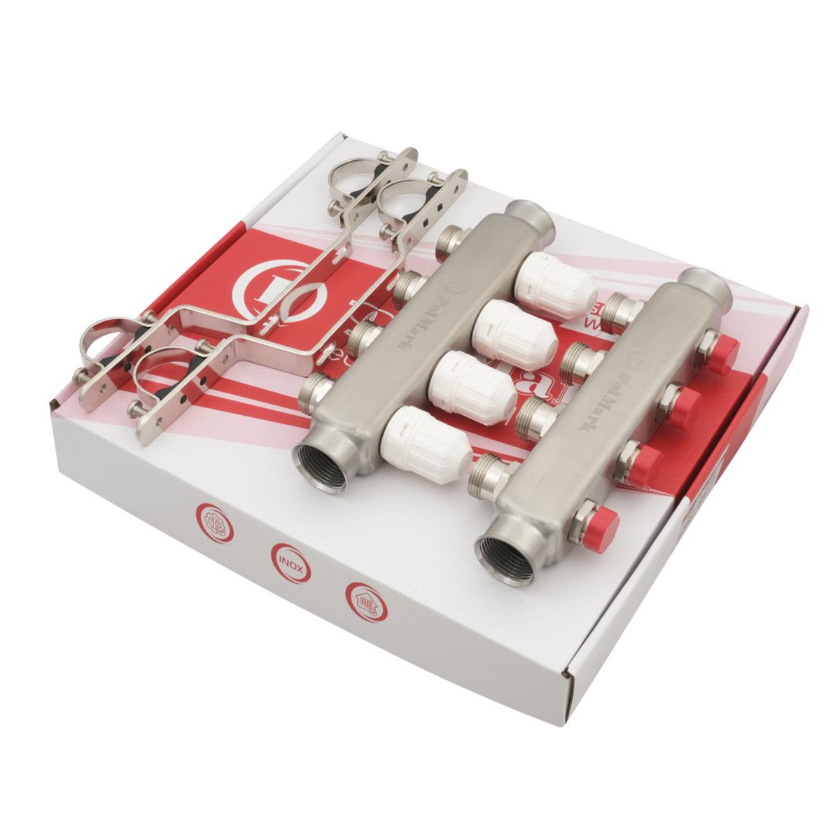 Коллектор Polmark 1x3/4 4 выхода с термоклапанами без евроконусов - фото 3