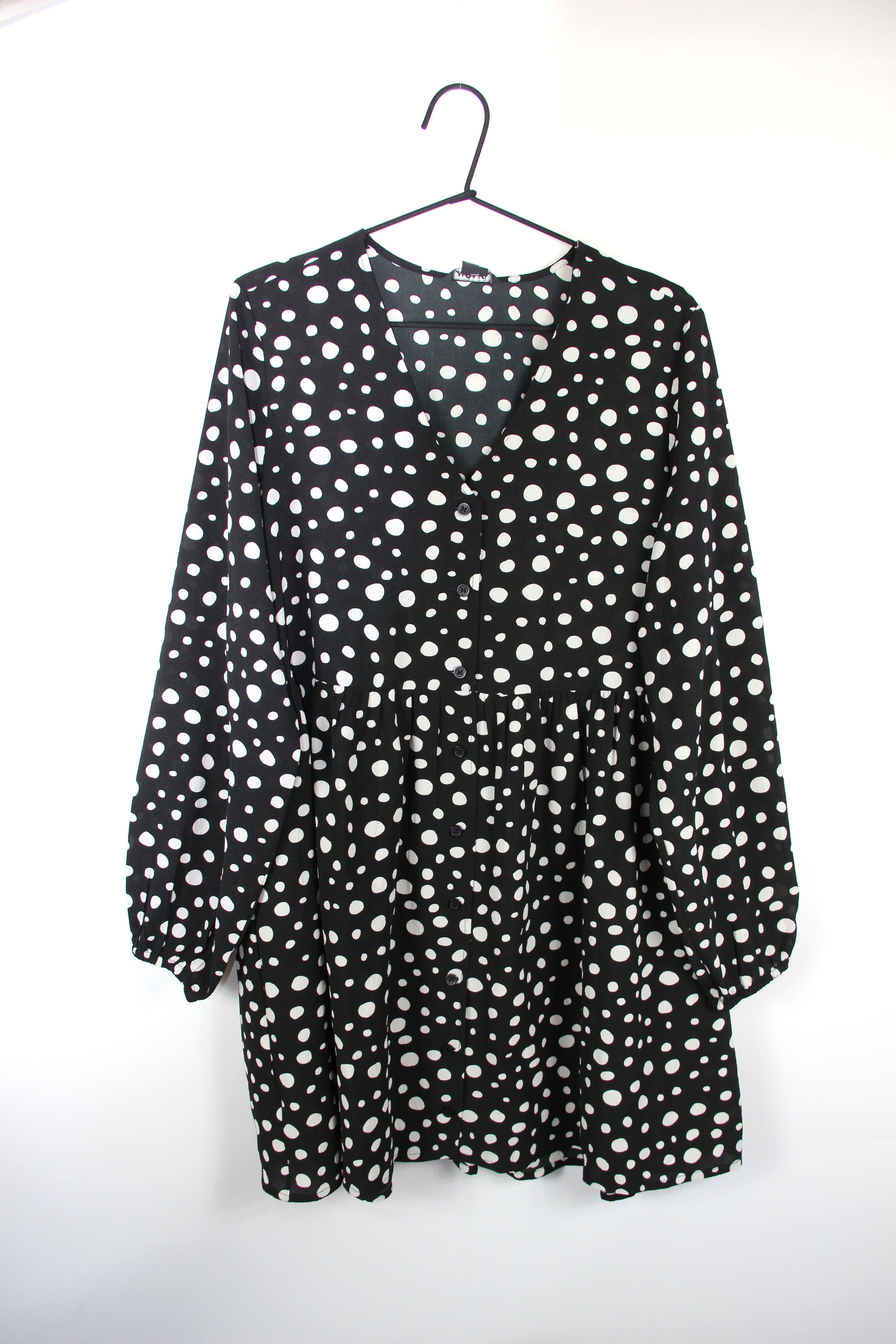 Платье Monki 947019 Горох S Черный