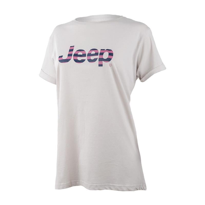 Футболка женская JEEP T-SHIRT OVERSIZE Striped Print Turn L Серый (O102611-J863 L)