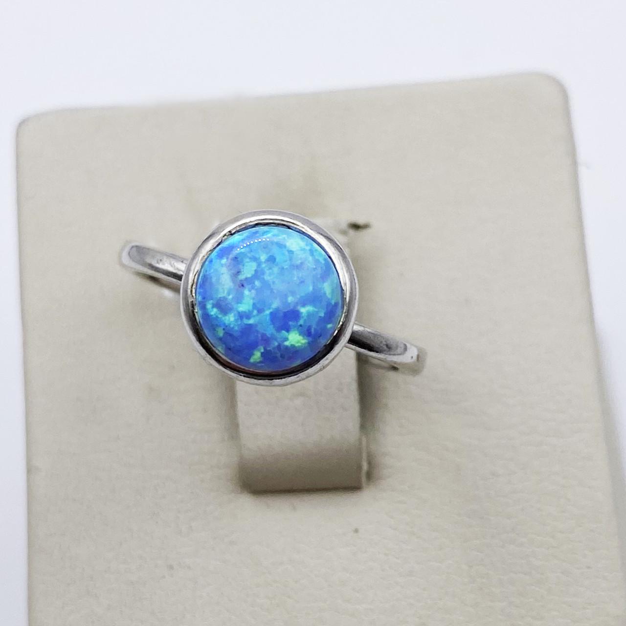 Кольцо серебряное с голубым опалом р. 17,5 2,38 г (1888820353)