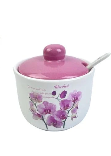 Цукорниця Interos Орхідея рожева керамічна 350 мл (045)