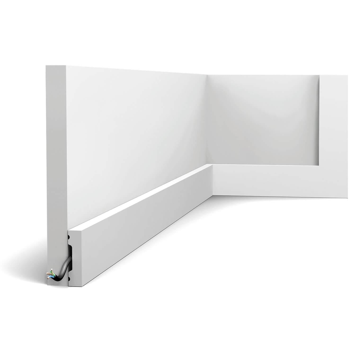 Плинтус Orac Dеcor SX162-RAL9003 AXXENT SQUARE настенный декоративный предварительно окрашенный 2000x10x40 мм (SX162-RAL9003)