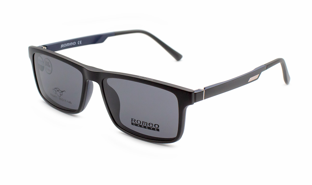 Оправа чоловіча пластикова Romeo 25471-C5 з трьома змінними насадками та футляром (09527)