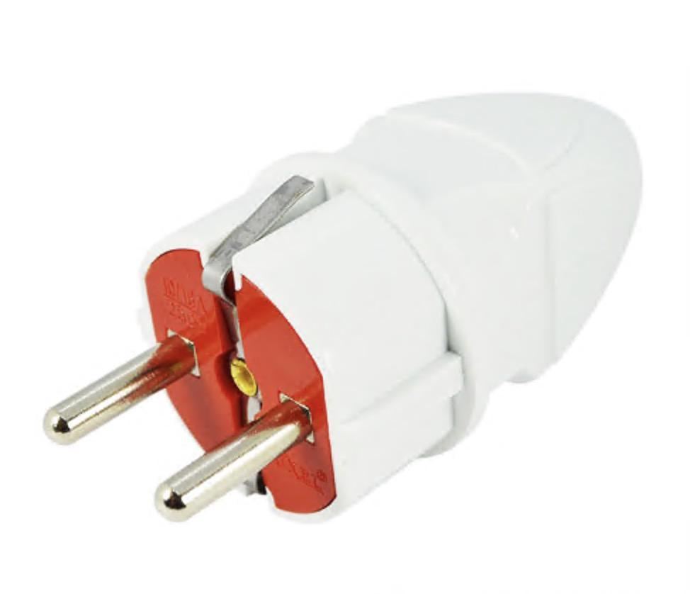 Вилка пряма Luxel 1002 з заземленням Білий (27848329)