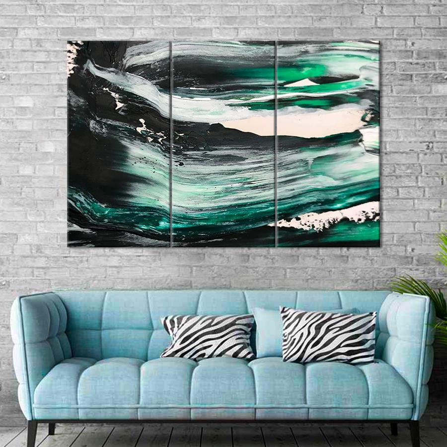 Картина Абстрактное бушующее море 156x100 см (A922-3)