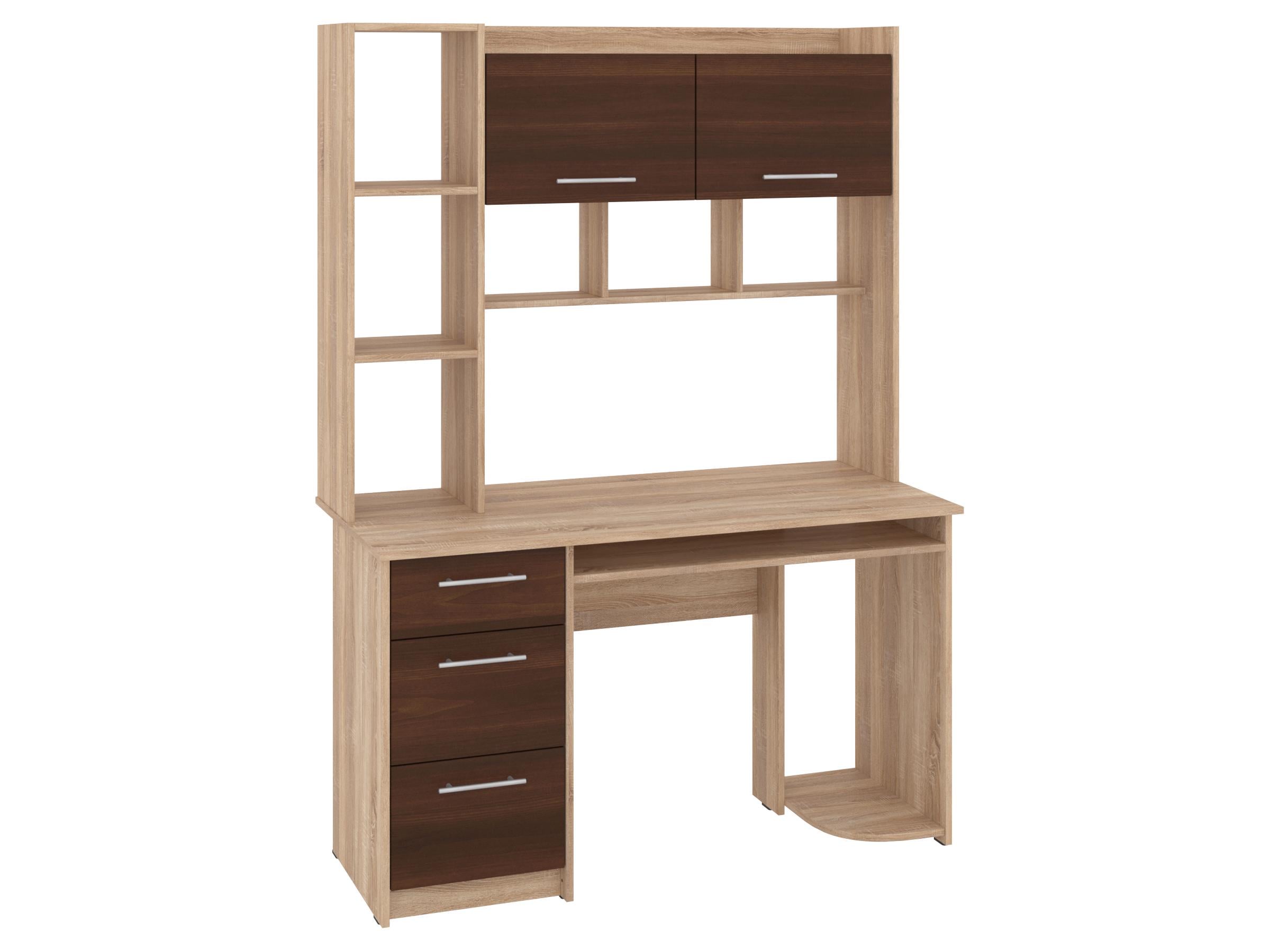 Письменный стол PEHOTIN Флекс 130х60х75/180 см Дуб сонома/Орех (PN-101648)