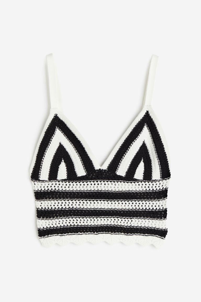 Топ H&M Смужка L Чорно-білий (A12041146387)