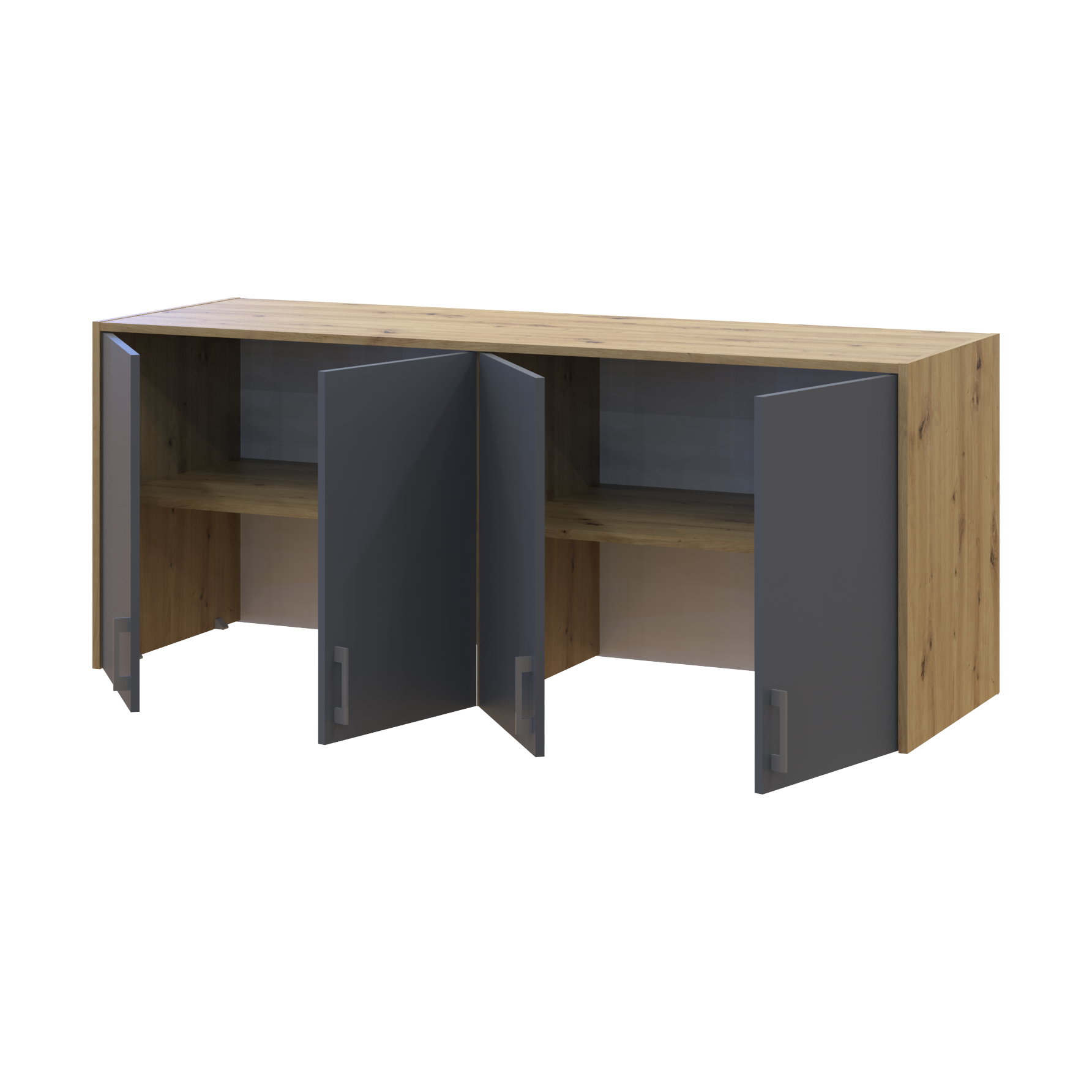 Антресоль висока Doros Ронді 4 ДСП 160х52х65 см Дуб Артізан/Графіт (41516184) - фото 2