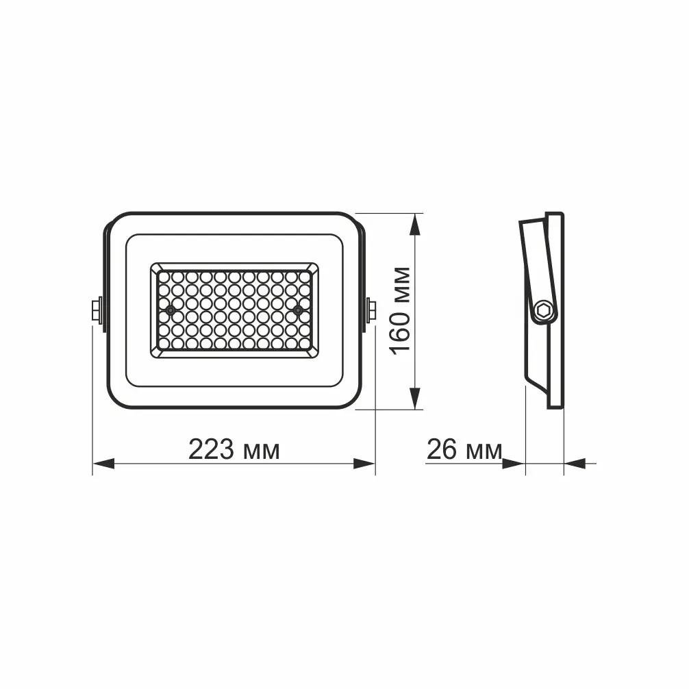 Прожектор Videx LED F2e 10W 5000K біле світло 5000Lm Ra>80 223х160х26 мм (11148) - фото 2