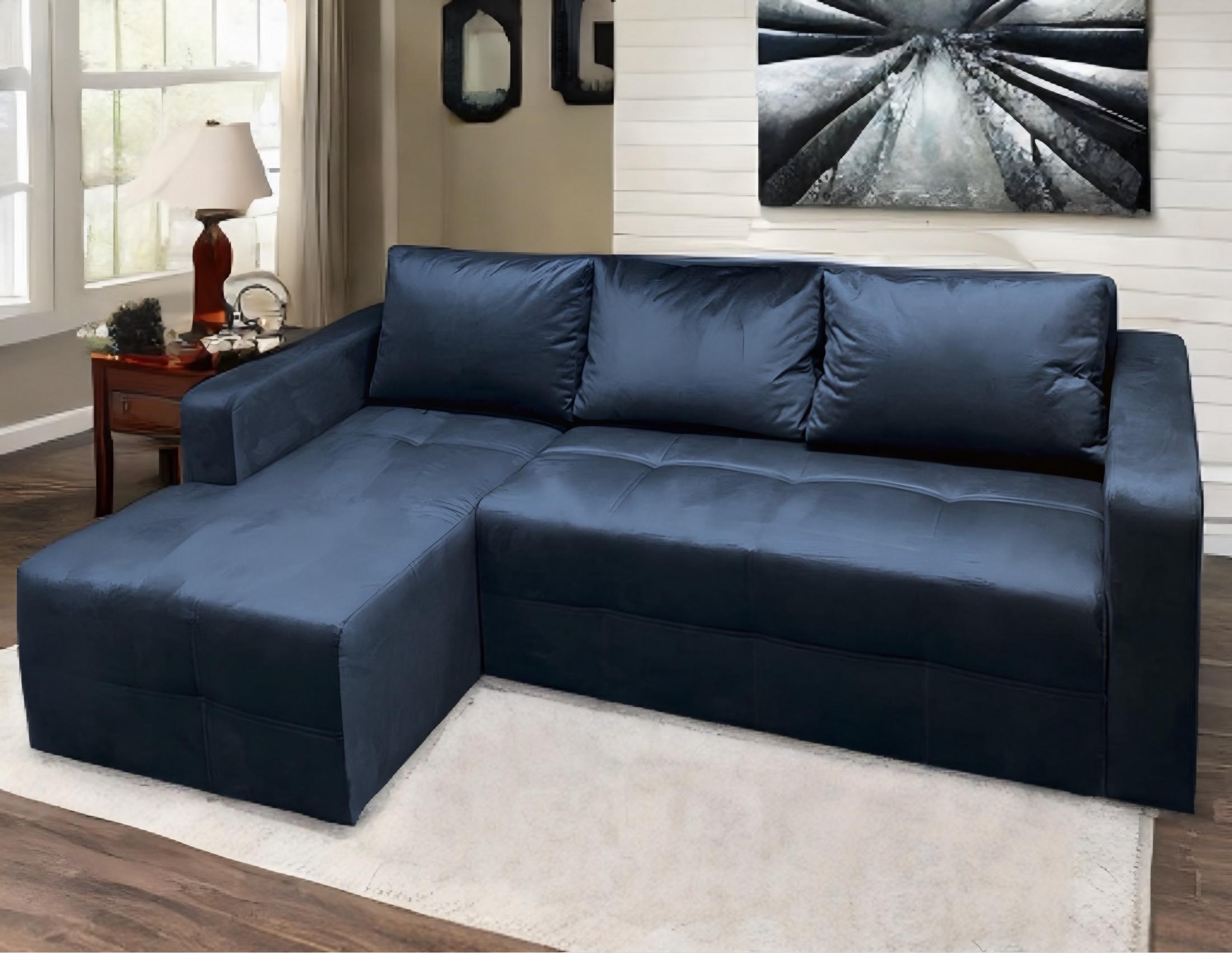 Диван угловой левый RidneTut Norman еврокнига Emilia 88 230х155 см Синий (43410102-88) - фото 3