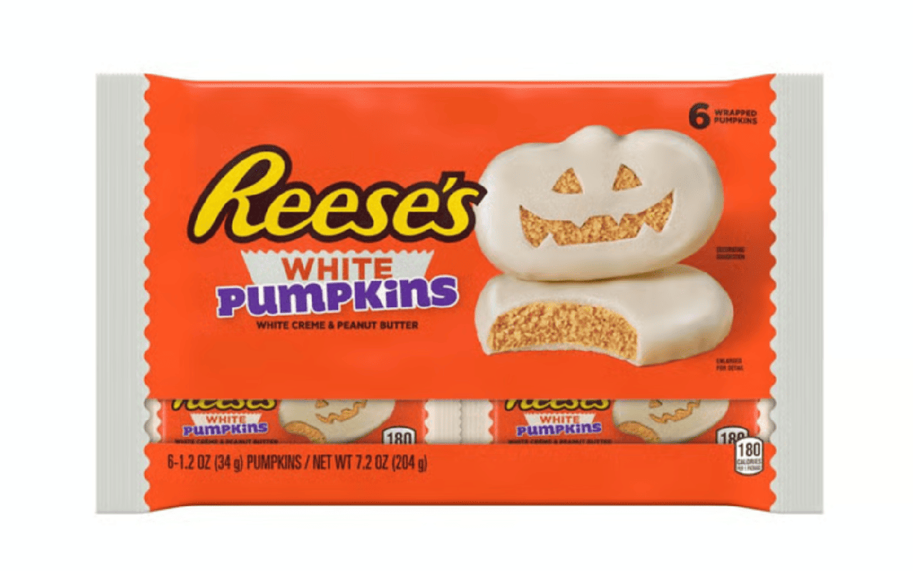 Цукерки шоколадні Reese's Halloween White Creme Peanut Butter Pumpkin Candy Pack 6 шт. x 34 г (2786567104)