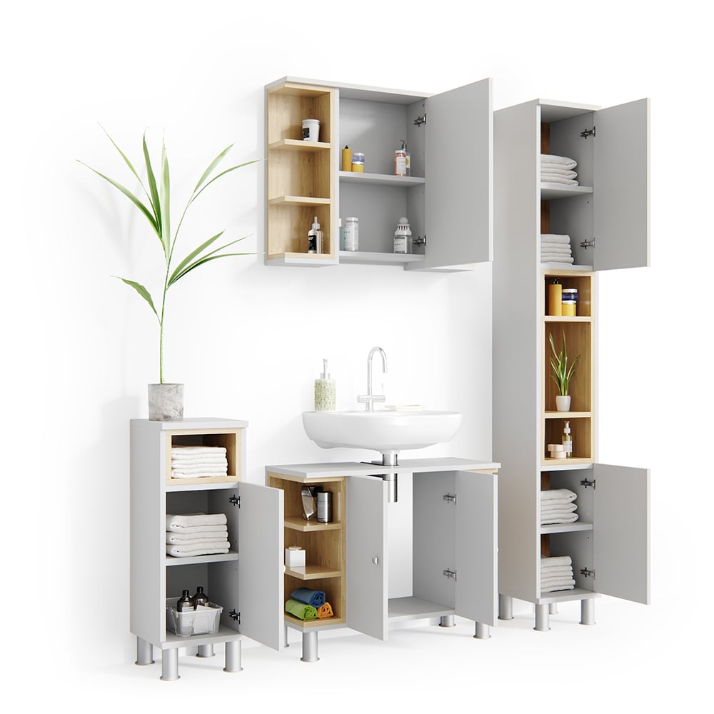 Мебель в ванную комплект Vicco Aquis 4 предмета Белый - фото 3 Мебель в ванную комплект Vicco Aquis 4 предмета Белый - фото 3