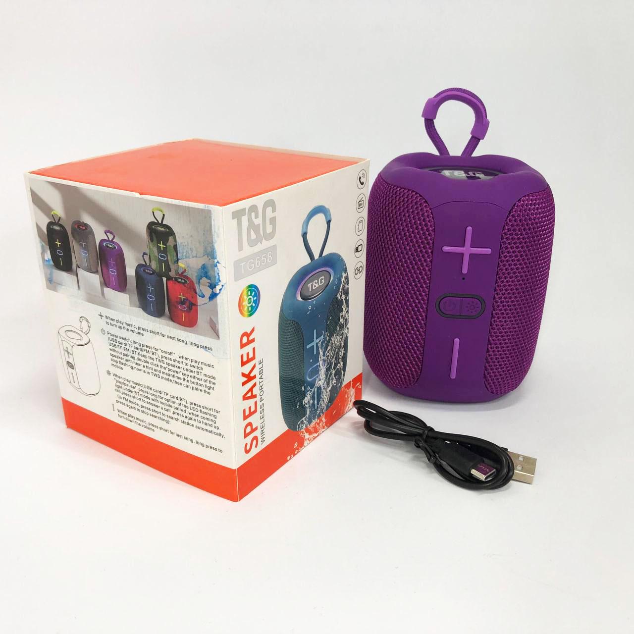 Колонка портативна з RGB підсвічуванням TG658 8W Фіолетовий - фото 9 Колонка портативна з RGB підсвічуванням TG658 8W Фіолетовий - фото 9