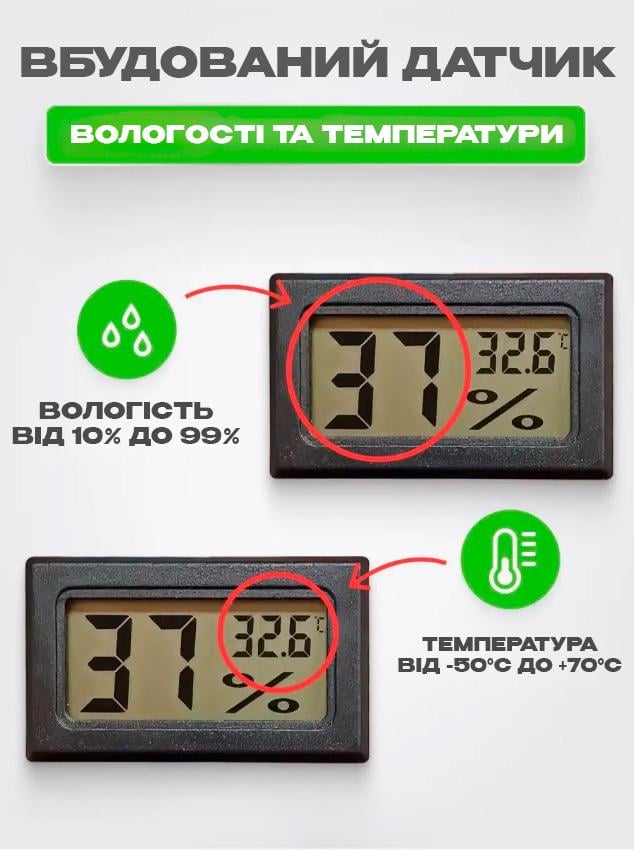 Термометр кімнатний BRS HT-2 з гідрометром з дисплеєм (474722814) - фото 7