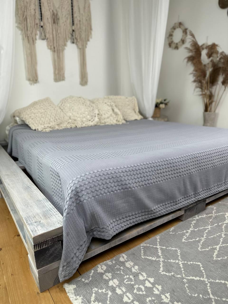 Покрывало Pike хлопок 140x230 см Серый (18213964) - фото 8