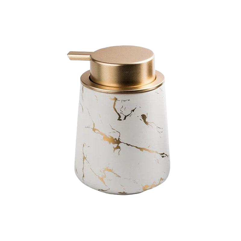 Дозатор из керамики для жидкого мыла средств для мытья посуды Bathlux 400 мл Белый