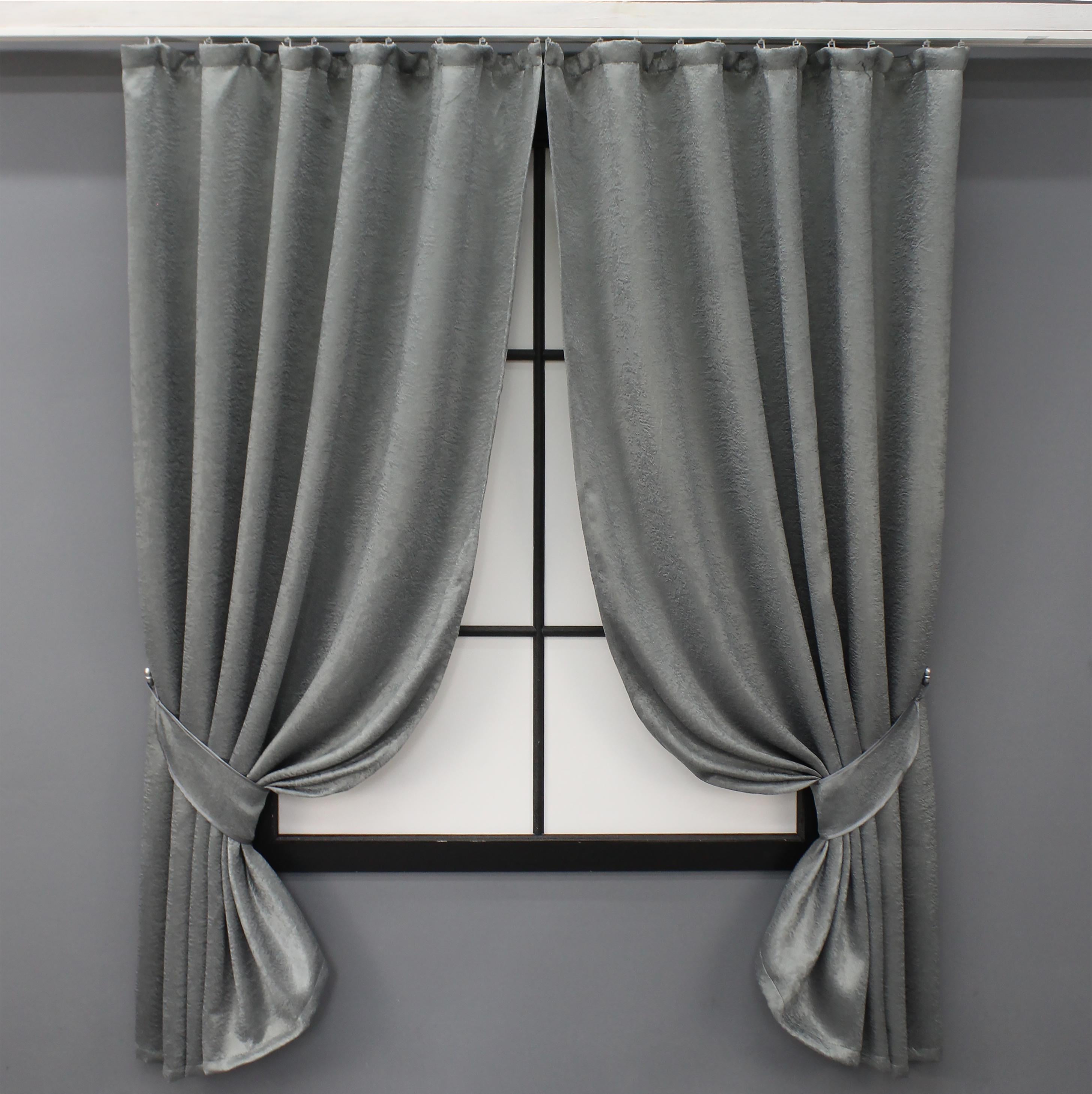 Комплект коротких штор VR-Textil Софт №157ш 130х170 см 2 шт. Сірий (35-0174) Комплект коротких штор VR-Textil Софт №157ш 130х170 см 2 шт. Сірий (35-0174)