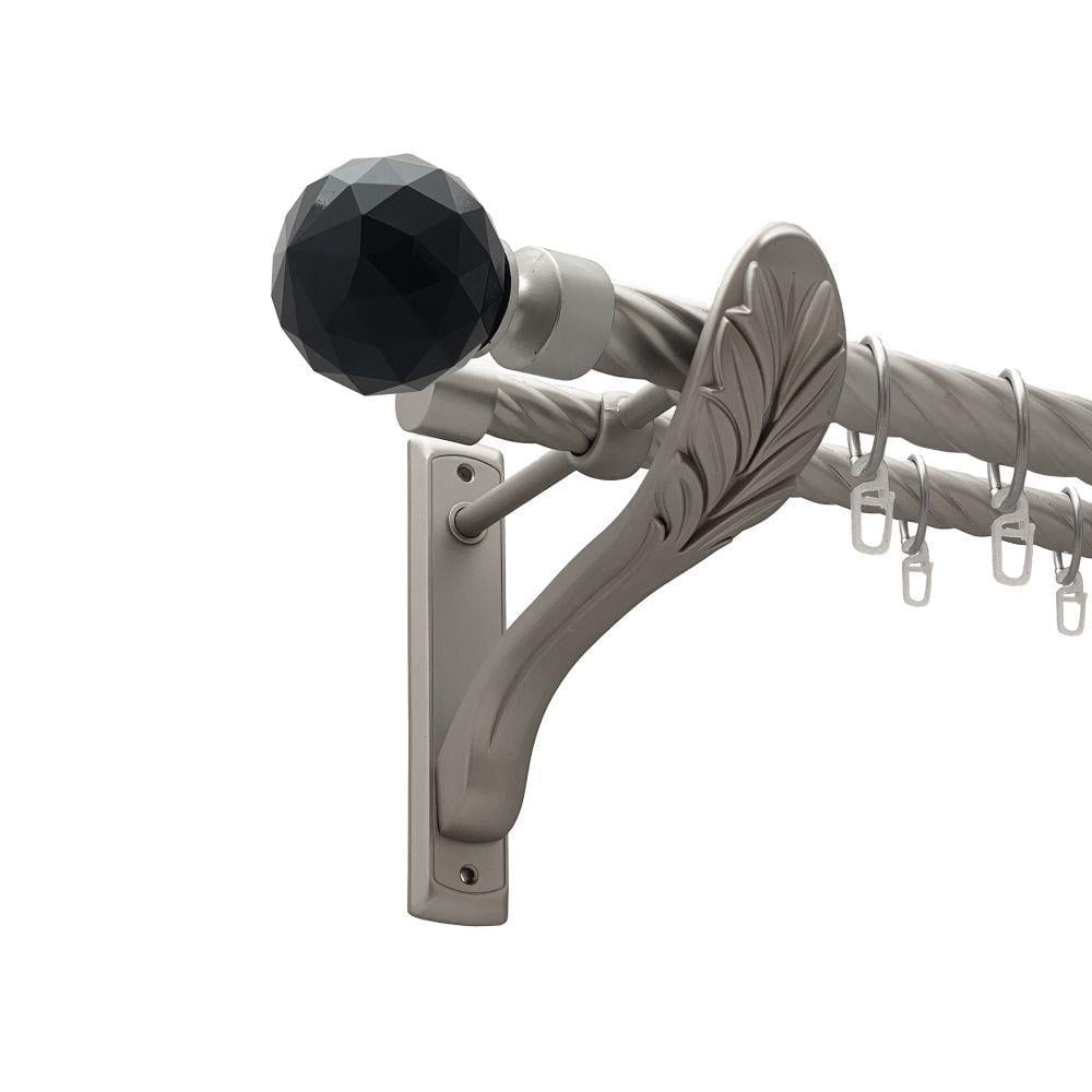 Карниз Orvit Люміера Неро металевий дворядний ретро скручена труба кільце металеве 25/19 мм 200 см Сатин (00-00021904)