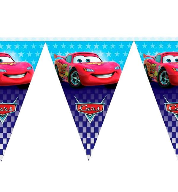 Бумажная гирлянда из флажков Cars 2 м