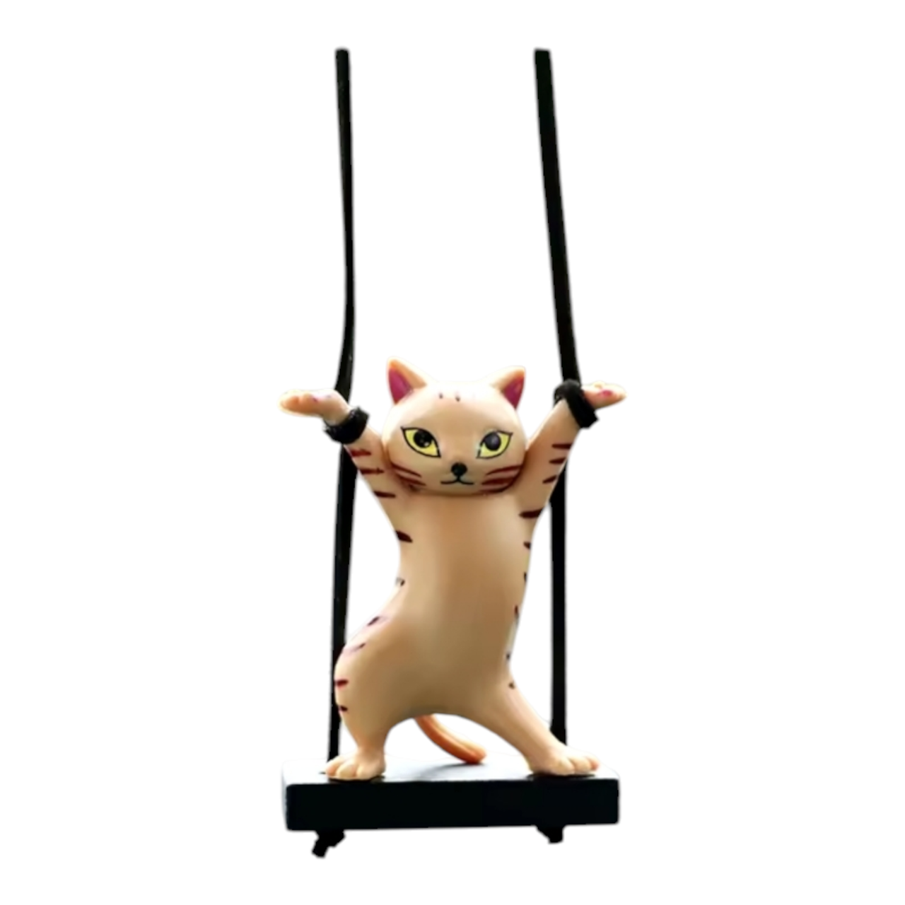 Іграшка в машину-підвіска на дзеркало Кішка на гойдалці Кавовий (2444948626)