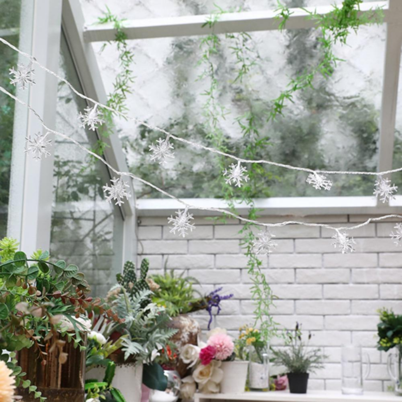 Гірлянда світлодіодна Сніжинки 3 м на батарейках Білий (2392533658) - фото 9