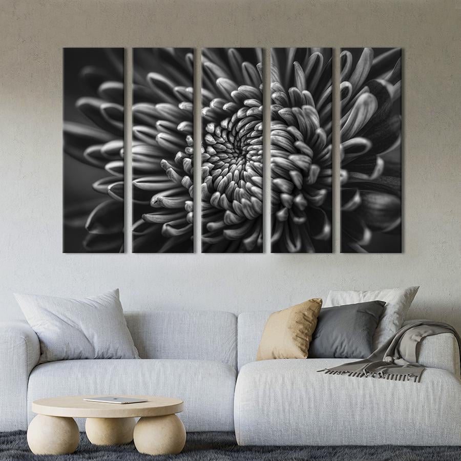 Картина на холсте Монохромная хризантема 155x95 см (791-51)