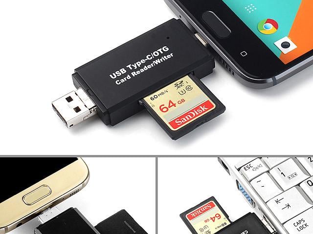 Картридер USB 2,0 OTG/Type-C/MicroSD/MicroUSB/SD 5в1 для телефону та ноутбука - фото 5