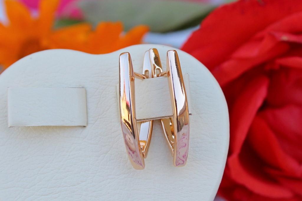 Серьги Xuping Jewelry Гладкая стрела 2,5 см Золотистый (1687117488)