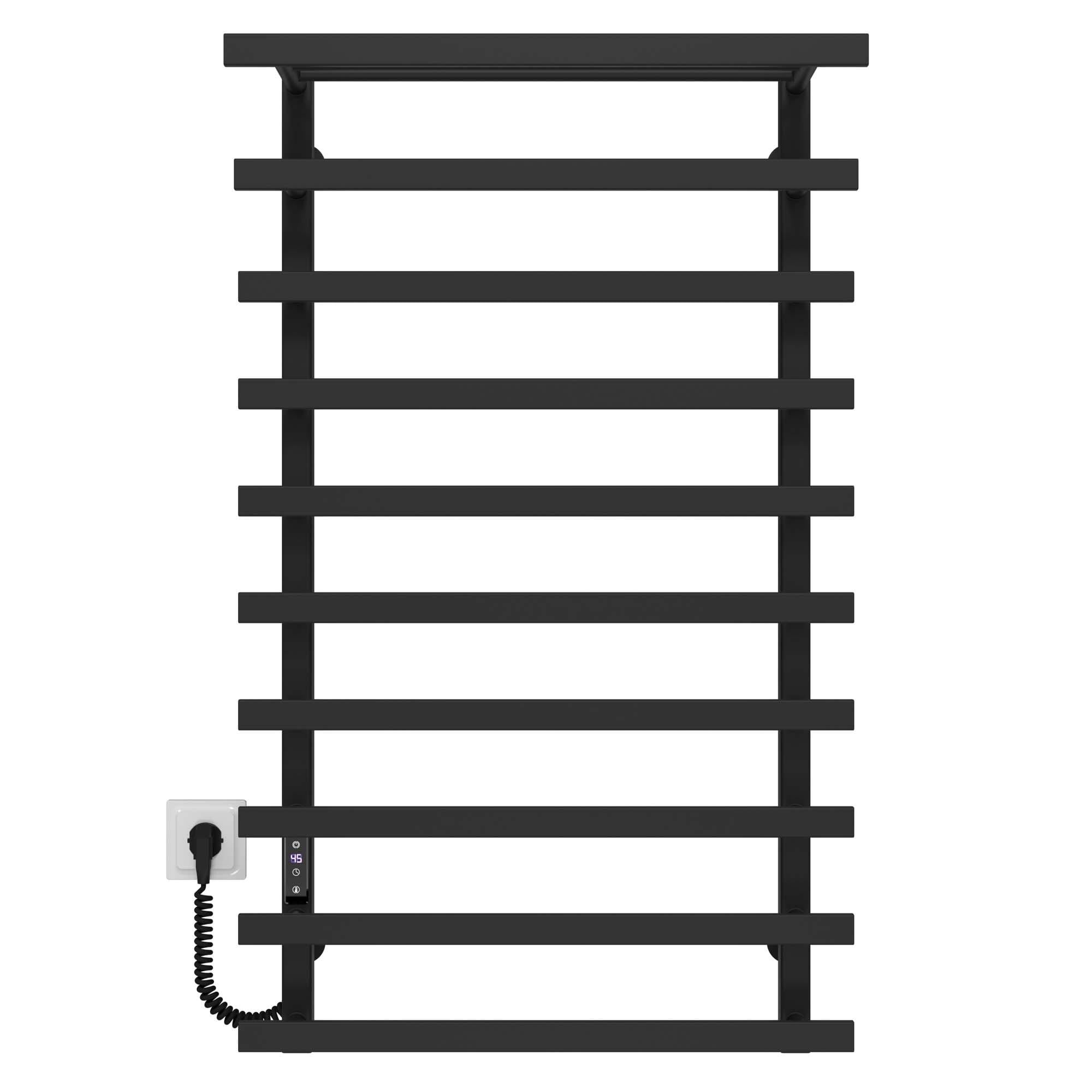 Полотенцесушитель электрический Deffi Agata П10 JD04 левое подключение нержавеющая сталь 400х1000 мм Черный (A.AG.100.40.10.E.B.L.2)