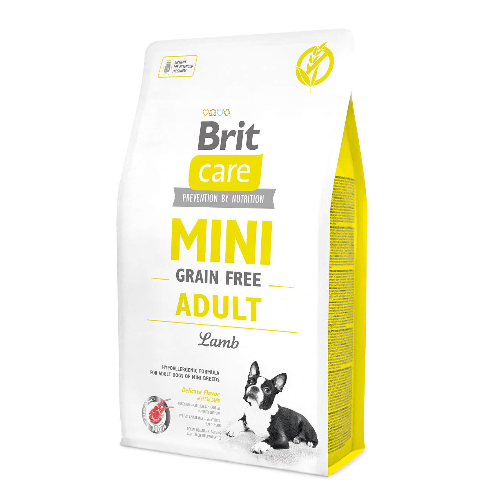 Корм сухой Brit Care Mini Grain Free для взрослых собак миниатюрных пород 2 кг (8595602520107)