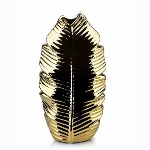Ваза керамическая Flora Leaf Gold (30306)