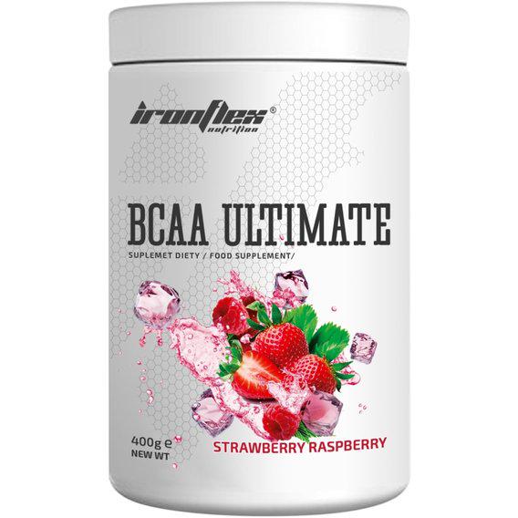 Аминокислота BCAA для спорта IronFlex BCAA Ultimate Instant 400 г 40 порций Strawberry/Raspberry