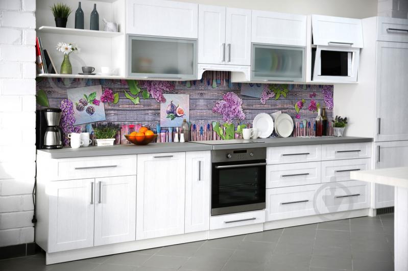 Скинали на кухню Zatarga «Сирень Краски Кисти» 600х2500 мм виниловая 3Д наклейка кухонный фартук самоклеящаяся Z180357 Скинали на кухню Zatarga «Сирень Краски Кисти» 600х2500 мм виниловая 3Д наклейка кухонный фартук самоклеящаяся Z180357