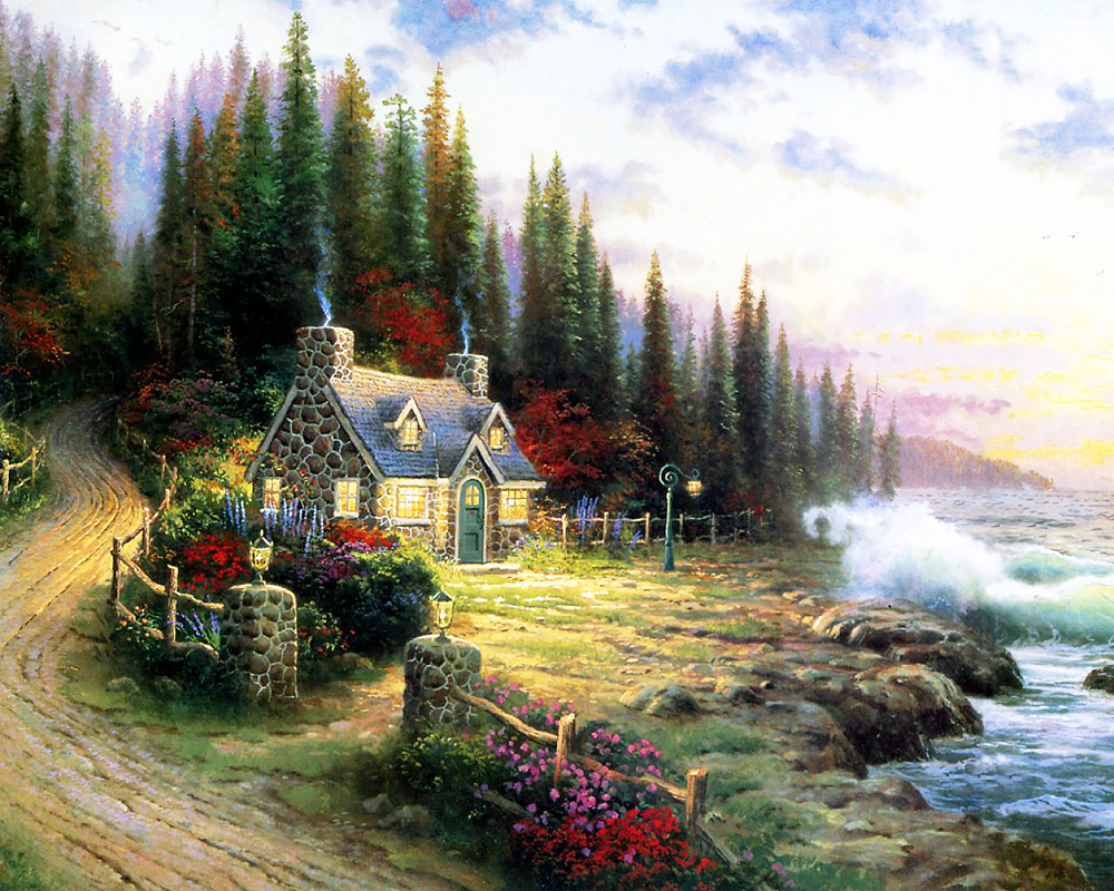 ᐉ Набор алмазной вышивки Дом мечты–счастье у моря Thomas Kinkade 50х40 см •  Купить в Киеве, Украине • Лучшая цена в Эпицентр