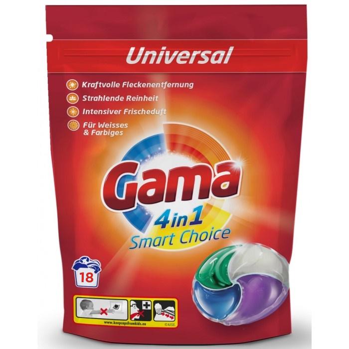 Гель-капсули для прання білизни Gama 4в1 Універсальні 18 шт. (826965)