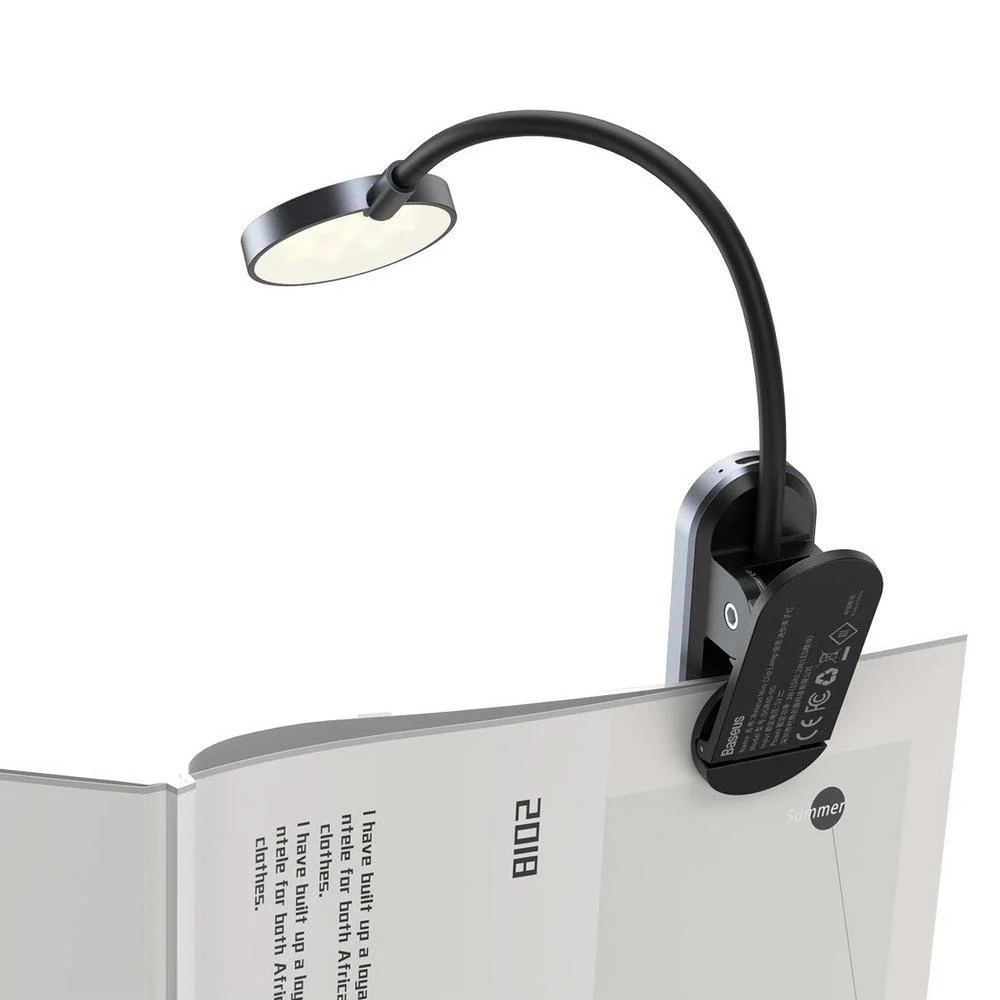 Настольная лампа BASEUS Comfort Reading Mini Clip Lamp с встроенным аккумулятором 350 mAh Grey (68692779) - фото 2