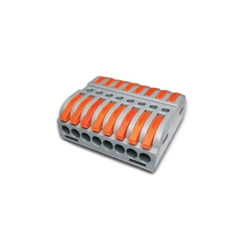 Клемма проходная Tactix 0,5-4 мм2 32А 8х1-8х1 одинарная 39,3х43,3х14,5 мм Оранжевый (CT-223-8)