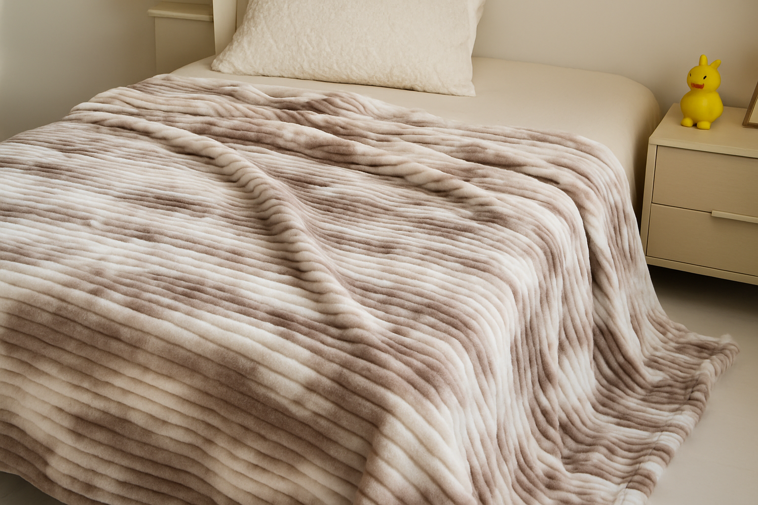 Плед флисовый полуторный Волна 160х210 см Бежево-молочный (F-1-106-80/milky) - фото 2 Плед флисовый полуторный Волна 160х210 см Бежево-молочный (F-1-106-80/milky) - фото 2