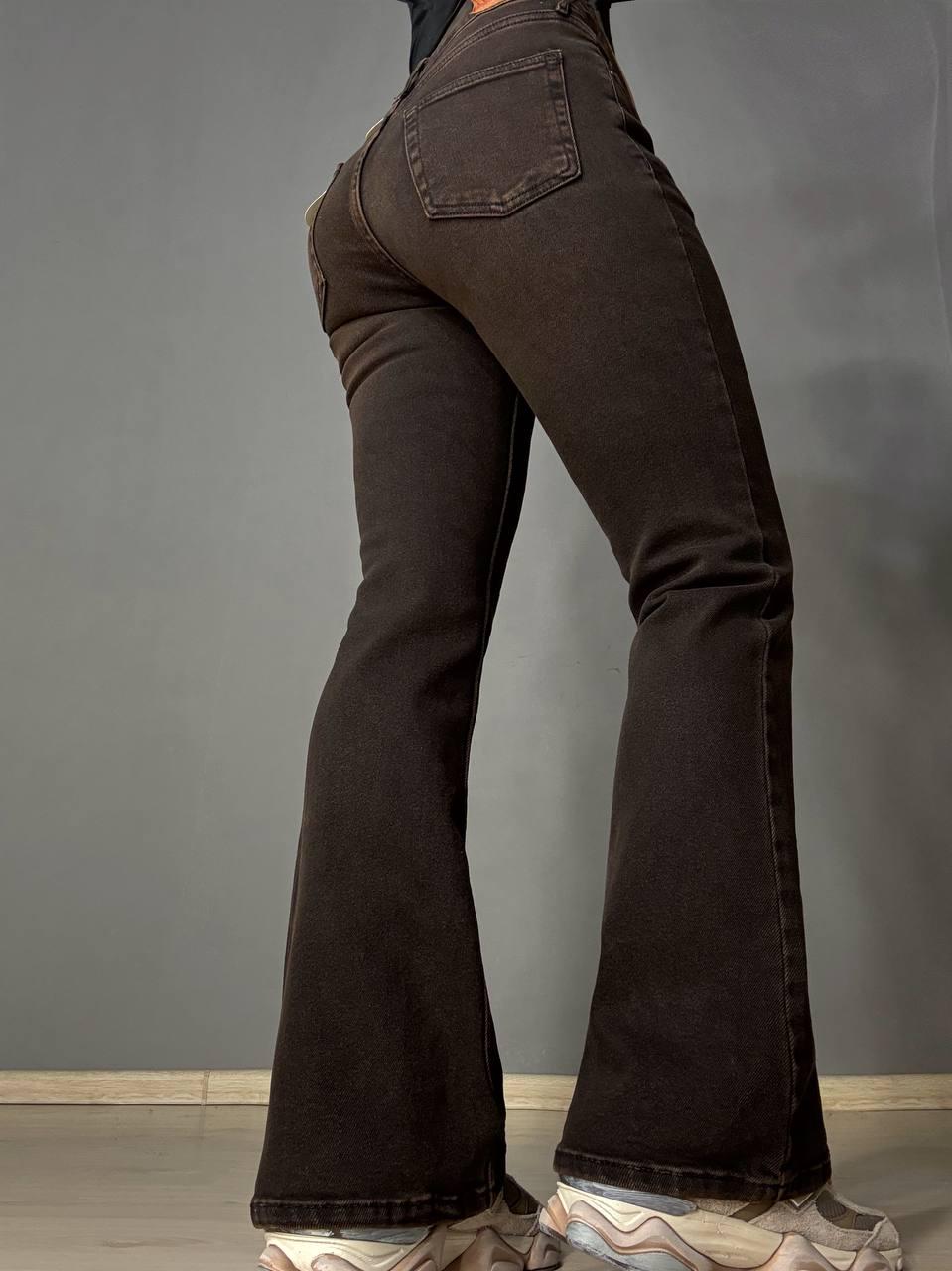 Джинси жіночі Ambrossa 602-1 кльош flared jeans р. 28 Коричневий (5458) - фото 2 Джинси жіночі Ambrossa 602-1 кльош flared jeans р. 28 Коричневий (5458) - фото 2