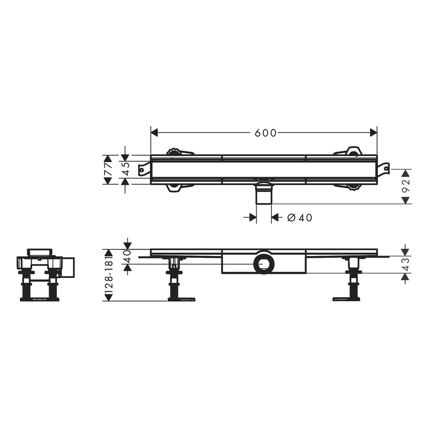 Трап для душа Hansgrohe RainDrain Compact 56162800 600 мм (170617) - фото 2