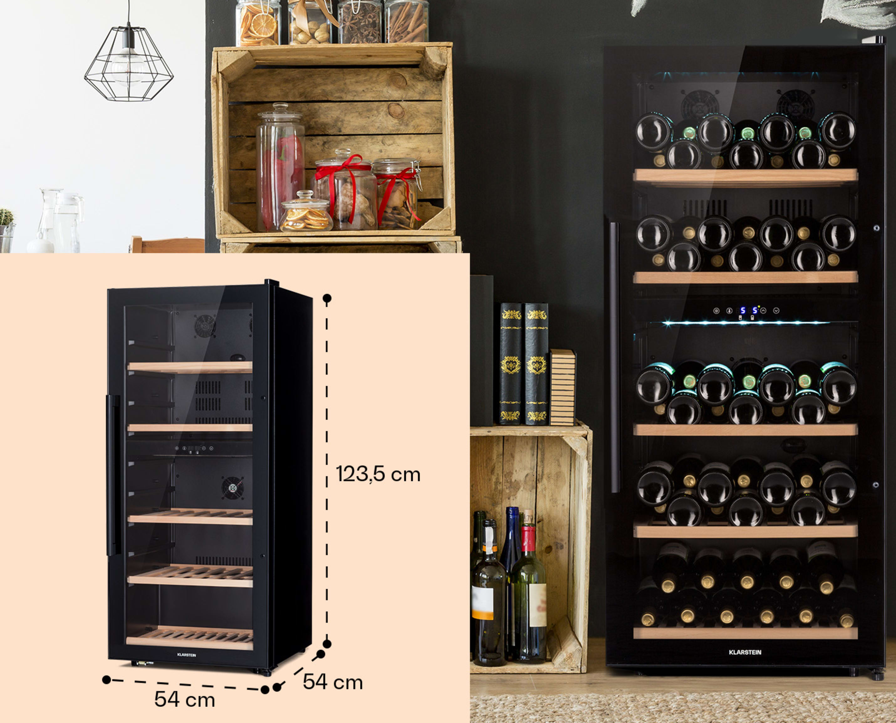 Винный шкаф KLARSTEIN Barossa 91 Duo 204 л (10045826) - фото 3