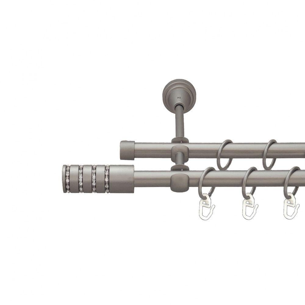 Карниз для штор Orvit Барамелла двухрядный гладкий 16/16 мм 160 см Сатин (6098906)