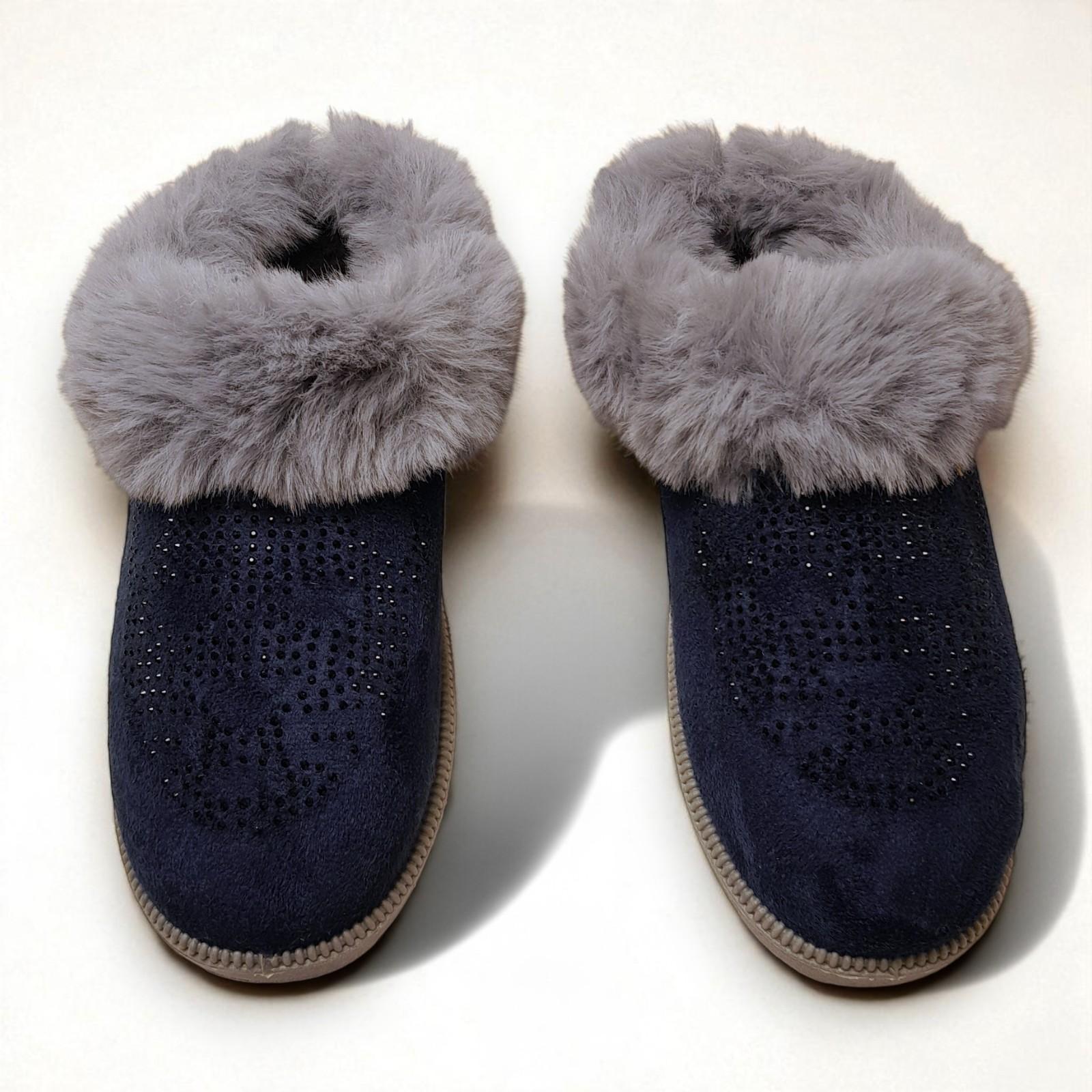 Домашние тапочки женские теплые Progress р. 38 24 см Синий (2786457717) - фото 6