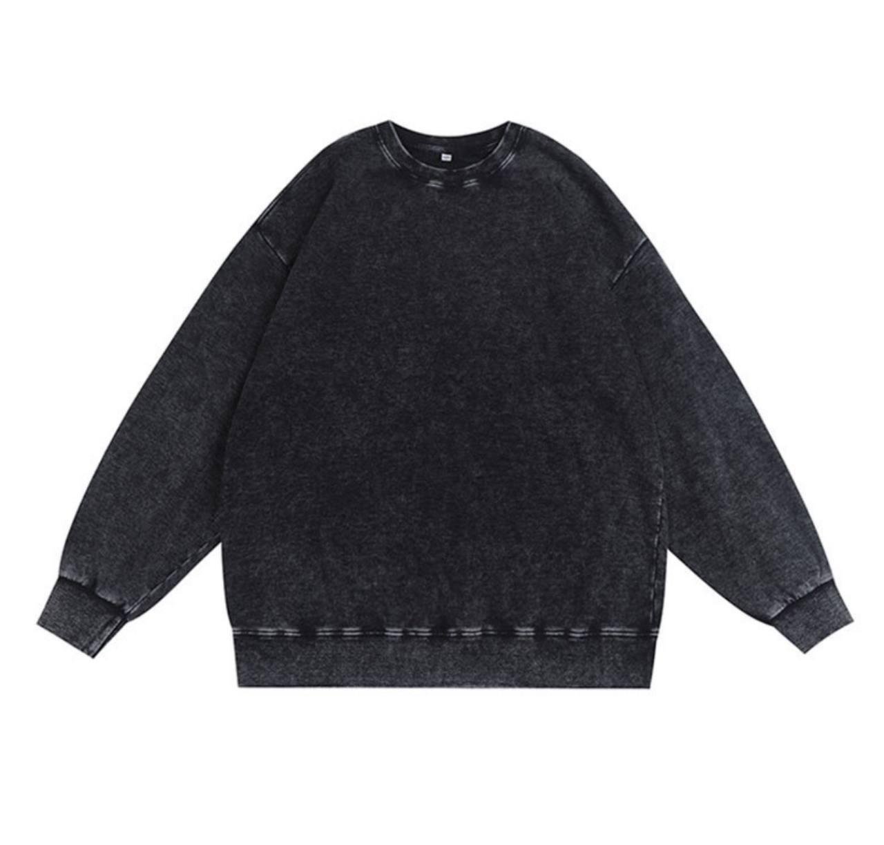 Свитшот вываренный унисекс XL Темно-серый (014813)