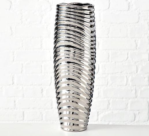 Ваза Лоуренс серебряная керамика h44 d15см Гранд Презент 4857800