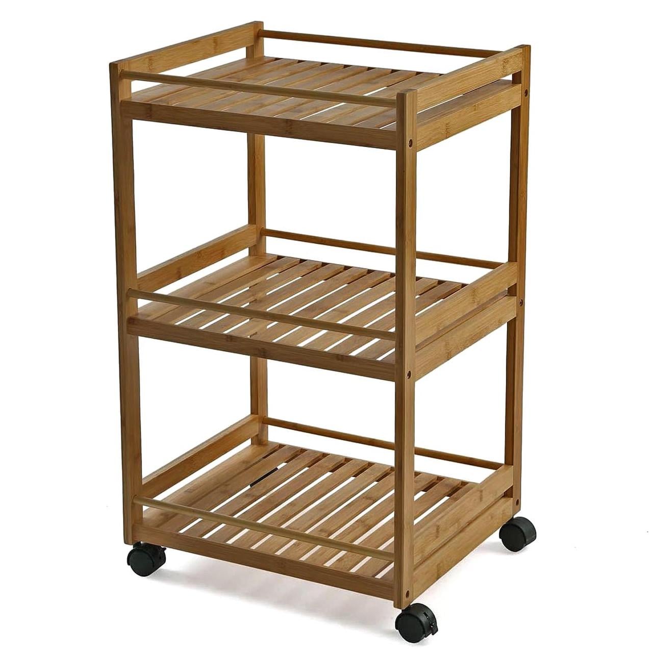 Этажерка для ванной из дерева на колесиках Элетон Сиена (АБТ-001405)